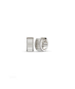 Fluted diamond huggie earrings in 14K solid white gold