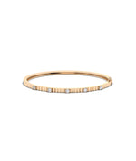 Fluted diamond station bangle bracelet in 14K rose gold