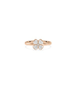 Four leaf clover diamond ring in 14K rose gold