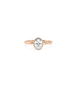 Four prong solitaire lab diamond ring in 14K rose gold