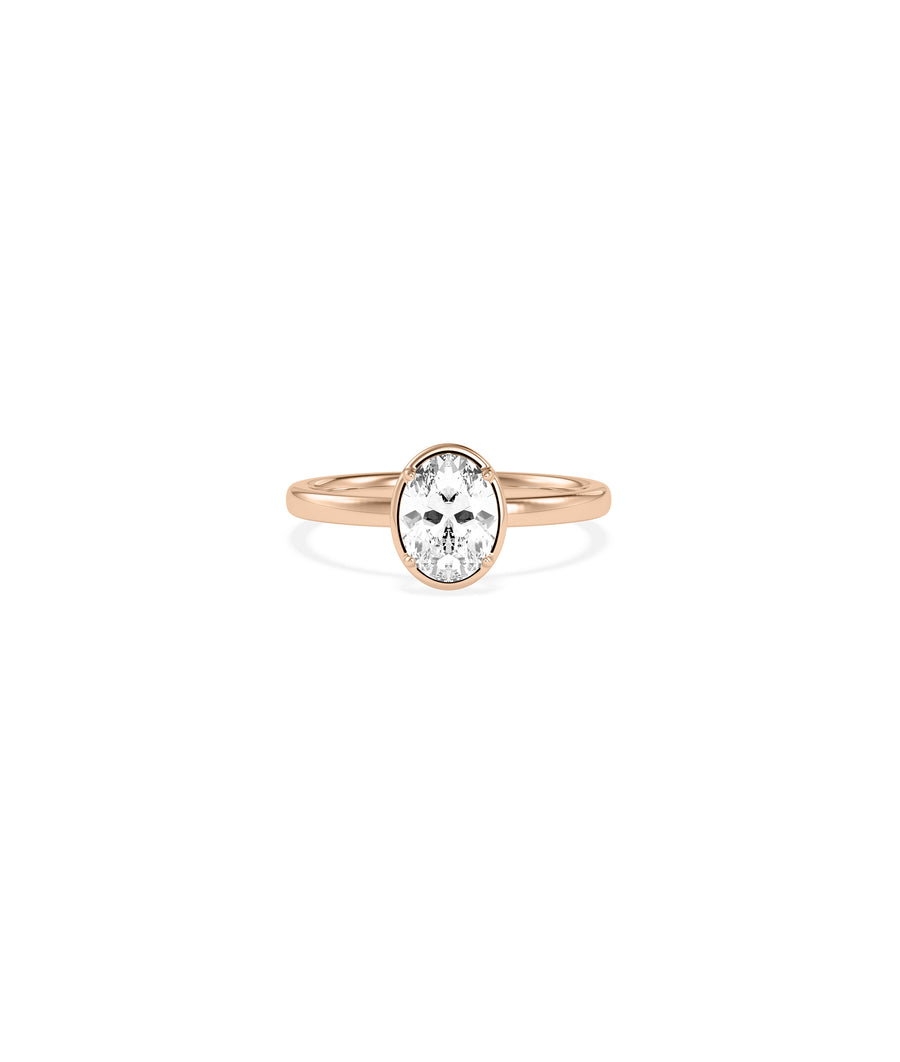 Four prong solitaire lab diamond ring in 14K rose gold