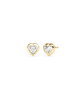 Bezel Set Heart Lab Diamond Earrings
