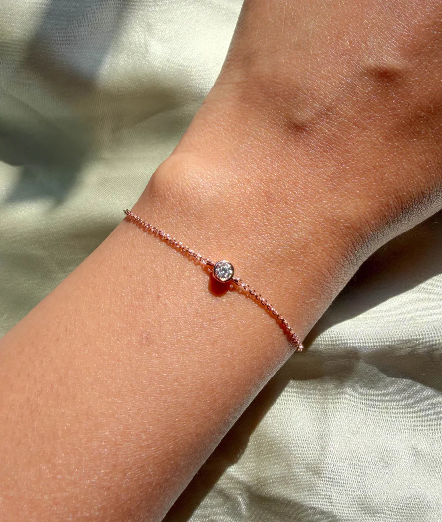Diamond Bezel Solitaire Bracelet media