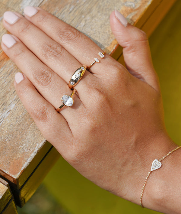 Mixed Cut Diamond Open Ring media alternate view