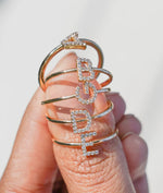 Diamond Side Ways Initial Letter Ring media