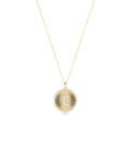 Diamond Outline Fluted Circle Custom Initial Necklace