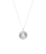 Gold Fluted Coin Charm with Diamond Initial media