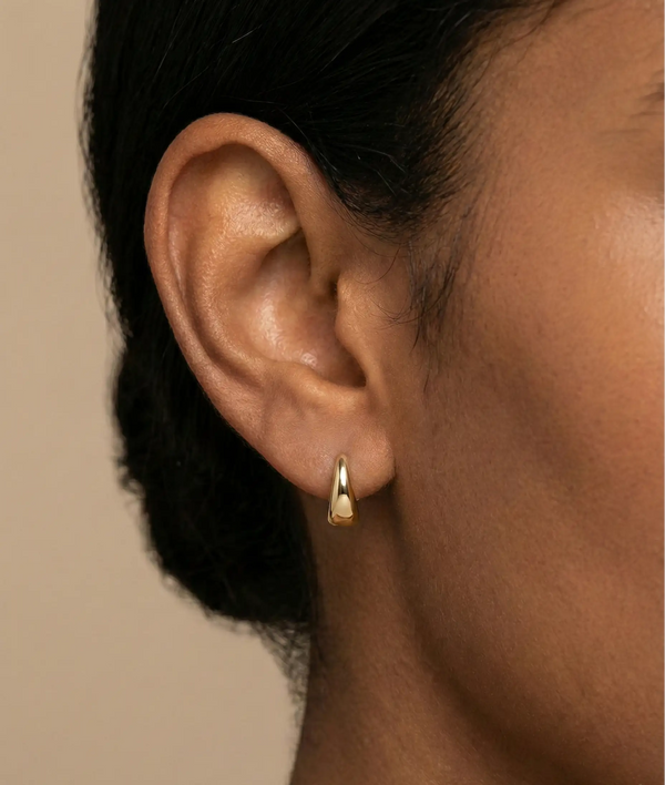Gold Dome Hoop Earring alternate view