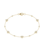 Pave Heart & Solitaire Station Bracelet media