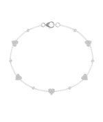 Pave Heart & Solitaire Station Bracelet media
