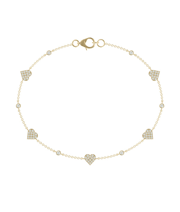 Pave Heart & Solitaire Station Bracelet media