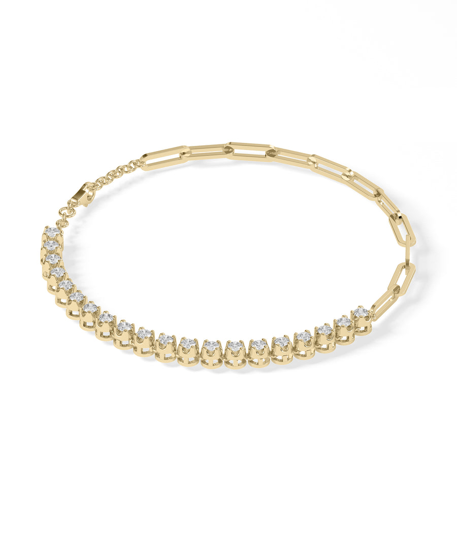 Diamond Tennis & Paper Clip Bracelet media
