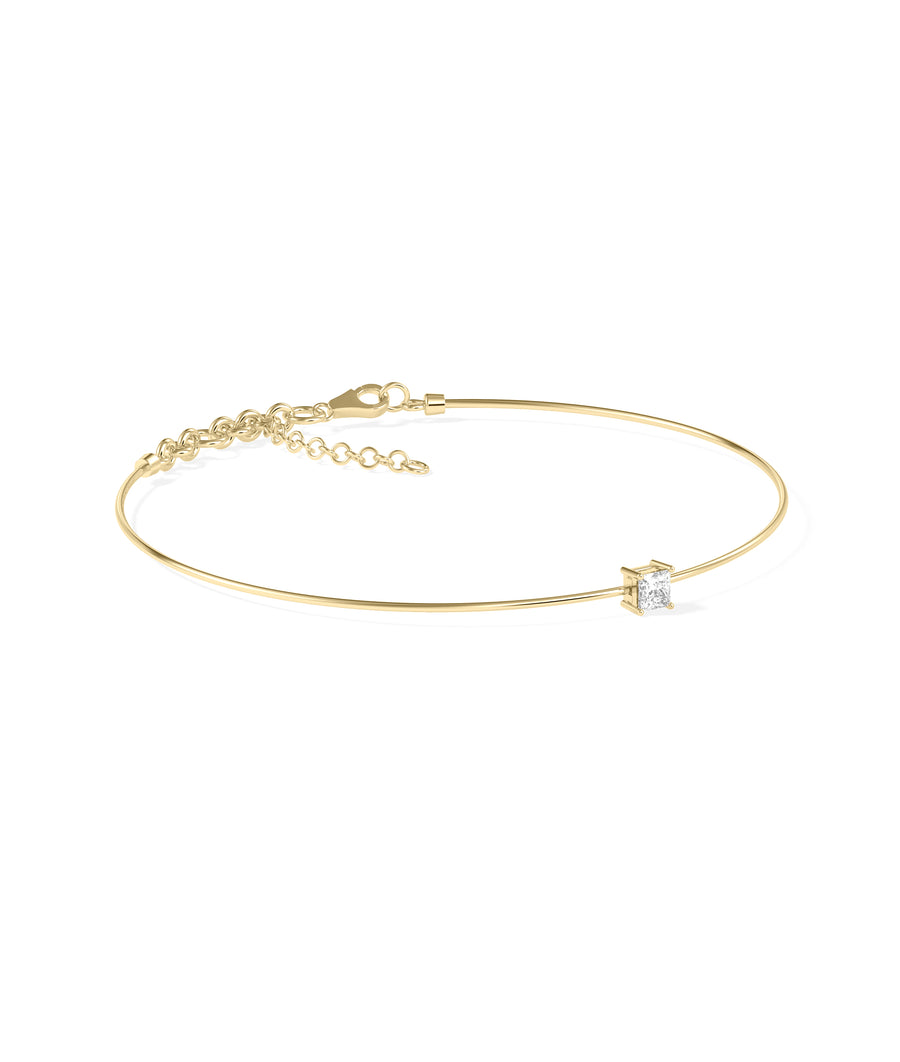 Solitaire Diamond Wire Bracelet media