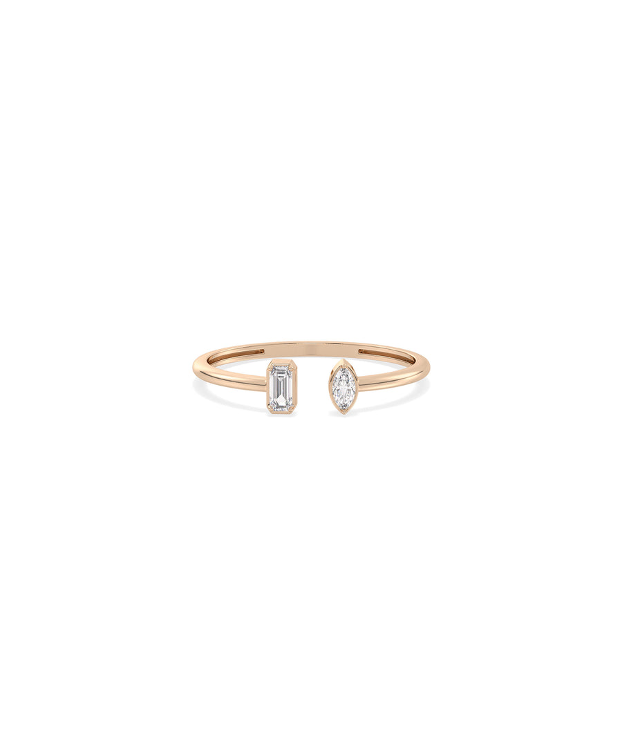 Mixed Cut Diamond Open Ring media