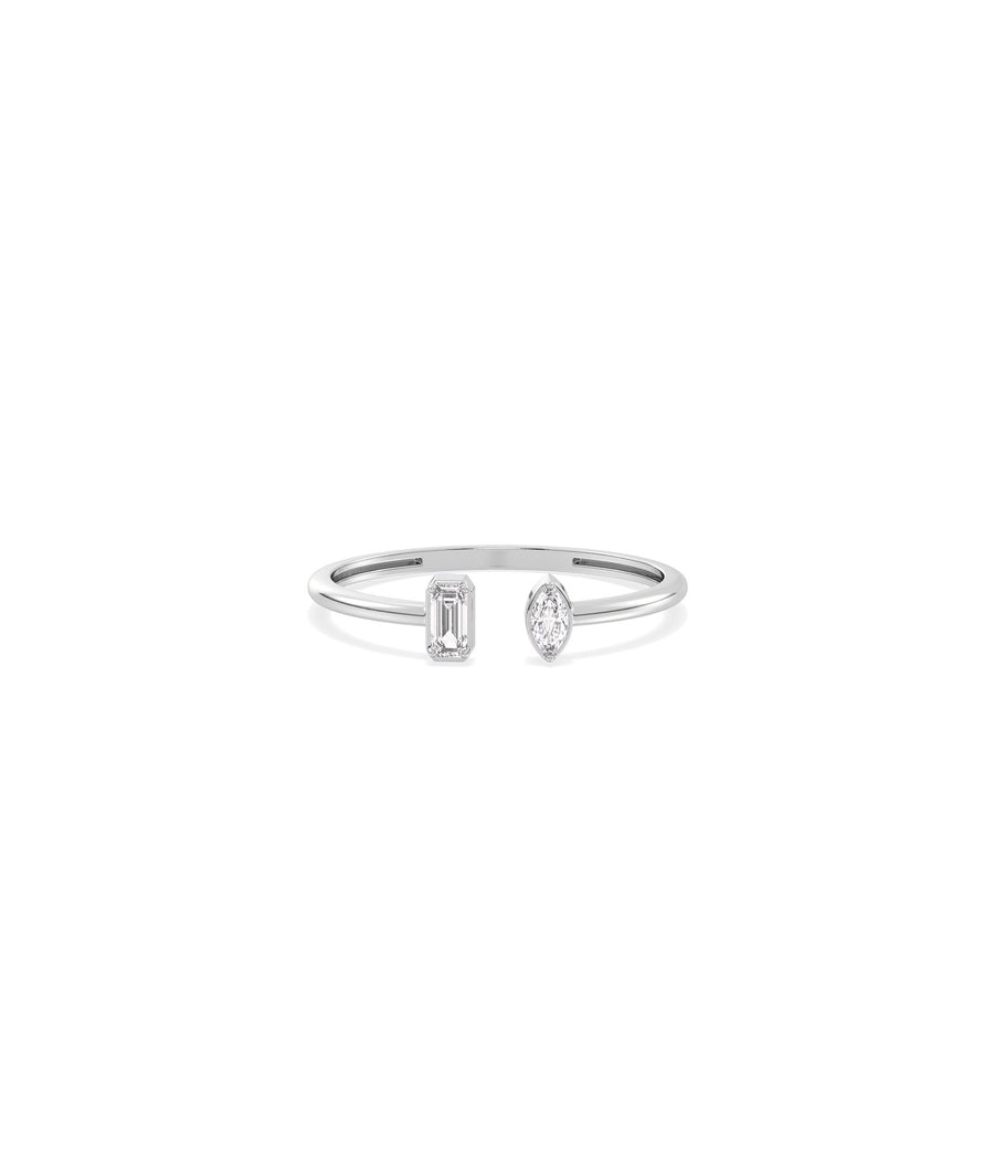 Mixed Cut Diamond Open Ring media