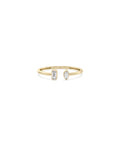 Mixed Cut Diamond Open Ring
