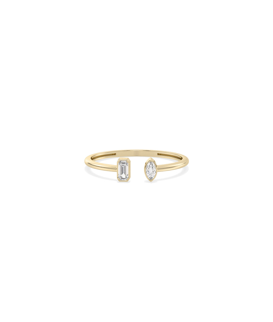 Mixed Cut Diamond Open Ring media
