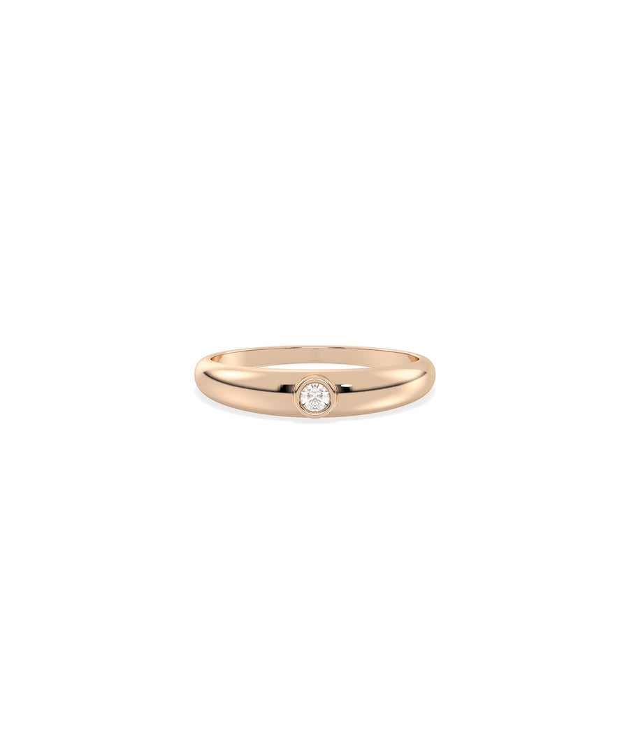 Dome Diamond Solitaire Band Ring media