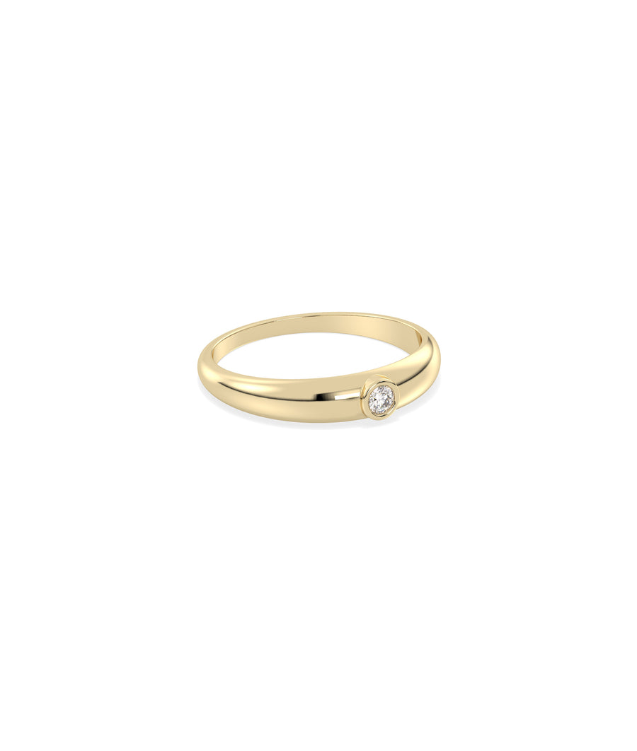 Dome Diamond Solitaire Band Ring media