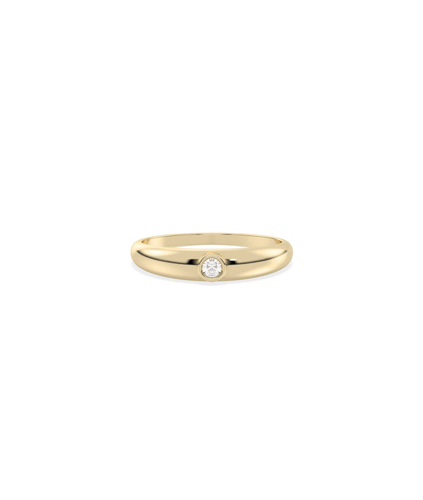 Dome Diamond Solitaire Band Ring media