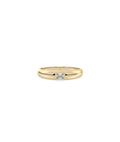 Emerald Cut Dome Diamond Solitaire Band Ring