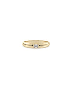 Emerald Cut Dome Diamond Solitaire Band Ring media