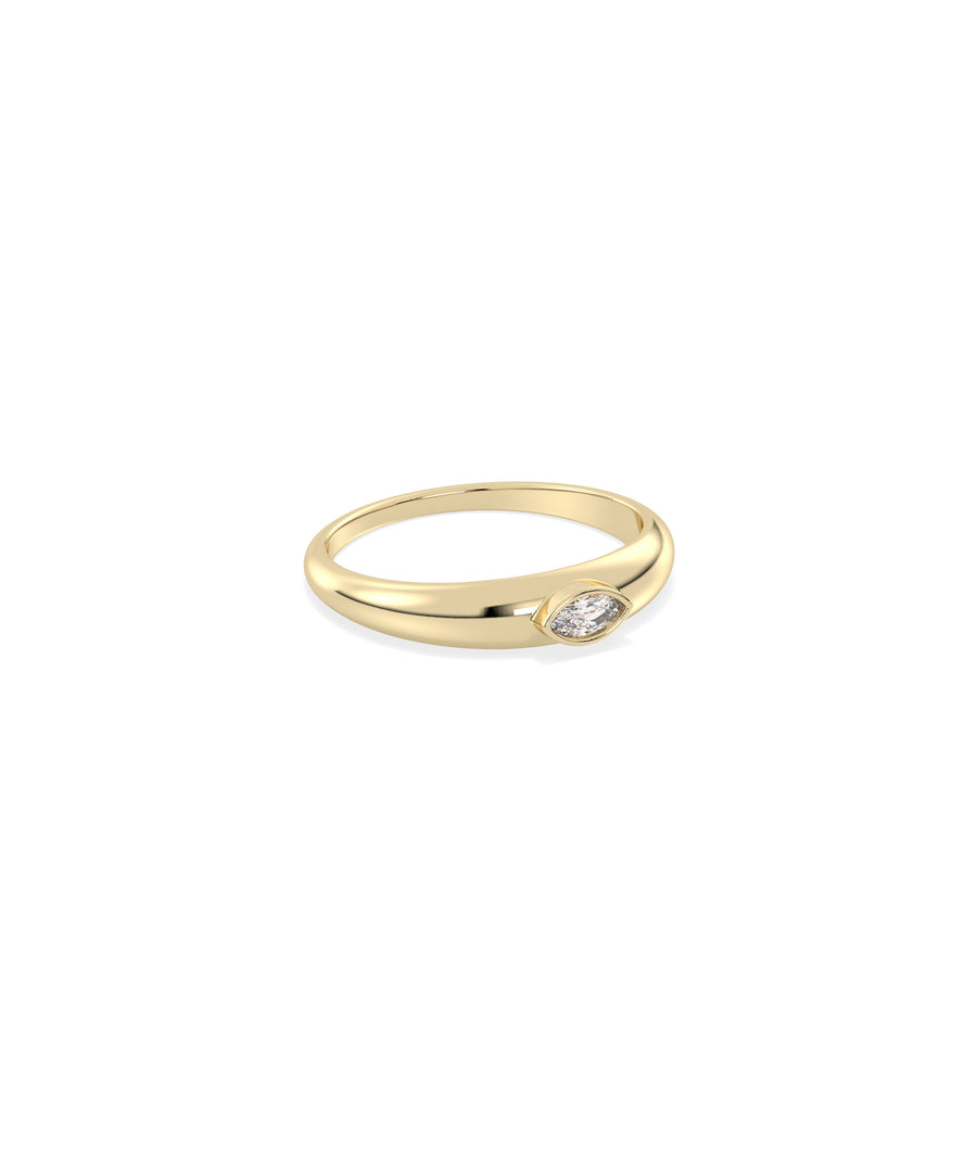 Dome Pear Shape Diamond Solitaire Band Ring media