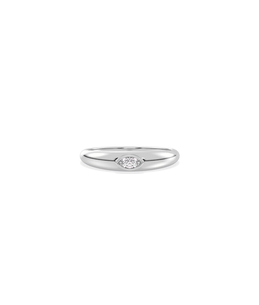 Dome Pear Shape Diamond Solitaire Band Ring media