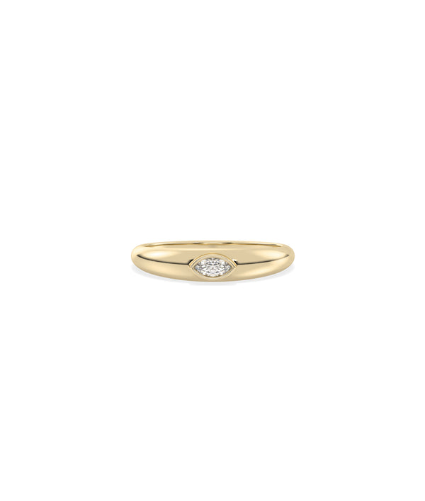 Dome Pear Shape Diamond Solitaire Band Ring media