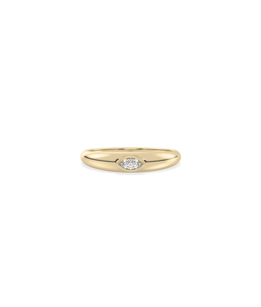 Dome Pear Shape Diamond Solitaire Band Ring media