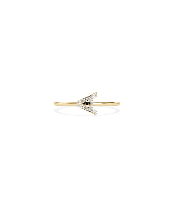 Diamond Side Ways Initial Letter Ring media