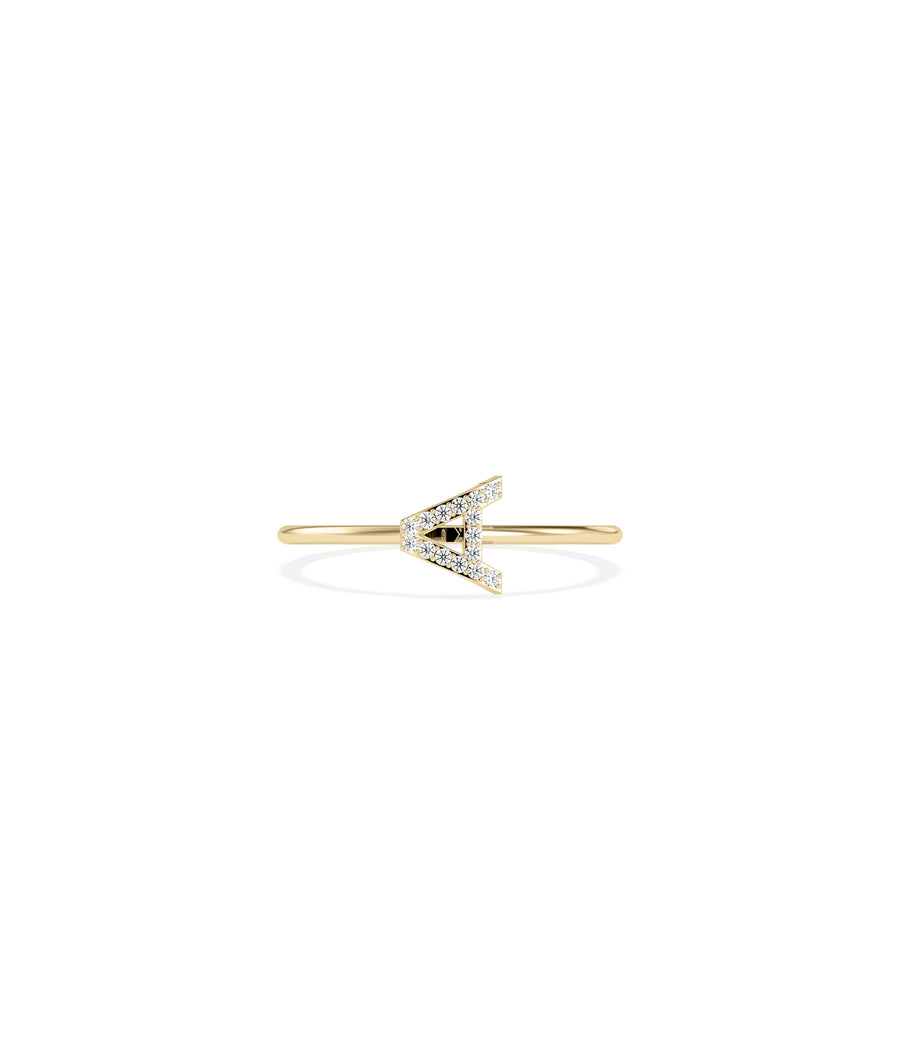 Diamond Side Ways Initial Letter Ring media