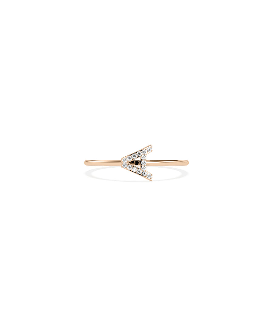 Diamond Side Ways Initial Letter Ring media