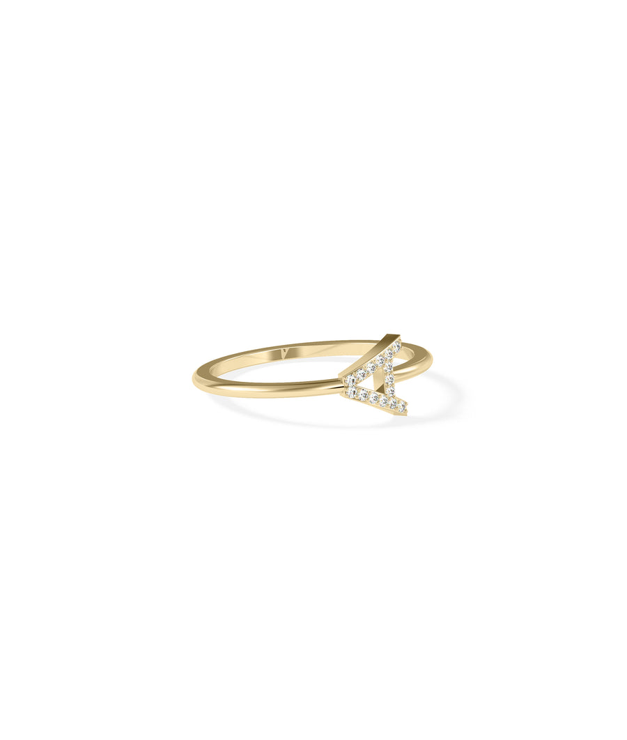 Diamond Side Ways Initial Letter Ring media