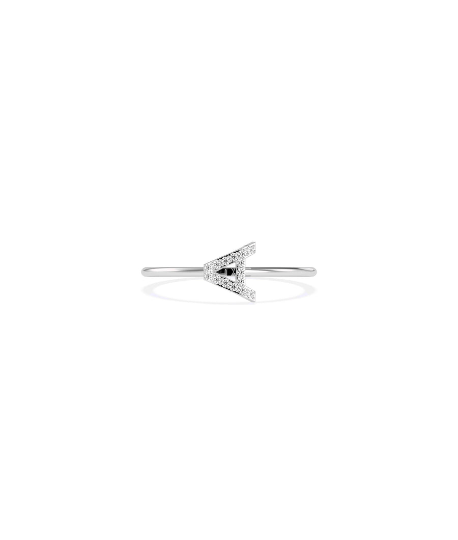Diamond Side Ways Initial Letter Ring media
