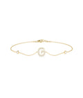 Diamond Initial Cable Link Bracelet