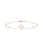 Diamond Initial Cable Link Bracelet media