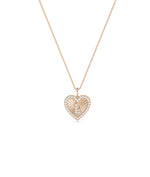 Diamond Fluted Initial Charm with Heart Solitaire media
