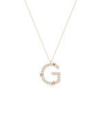 Diamond Initial with Gold Heart Charm media