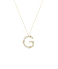 Diamond Initial with Gold Heart Charm
