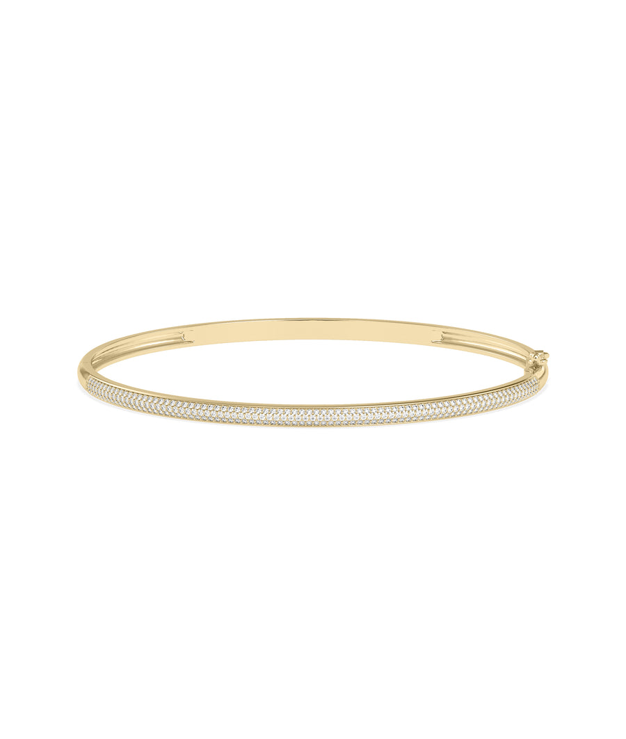Three-Row Pave Diamond Bangle media