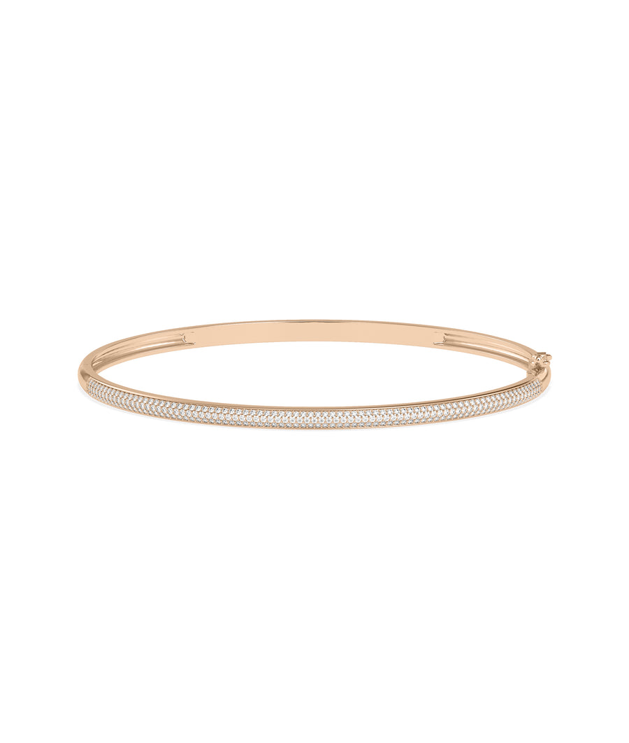 Three-Row Pave Diamond Bangle media