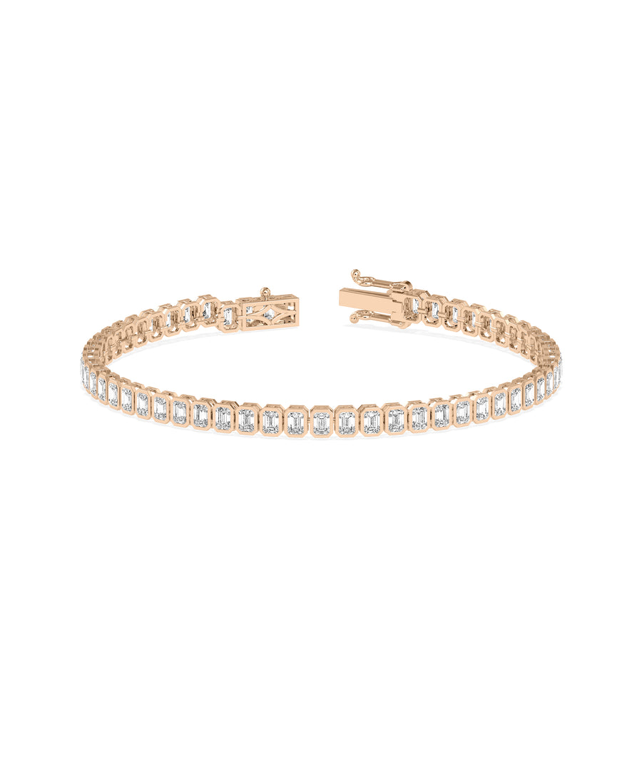 Bezel Set Emerald Cut Tennis Bracelet media