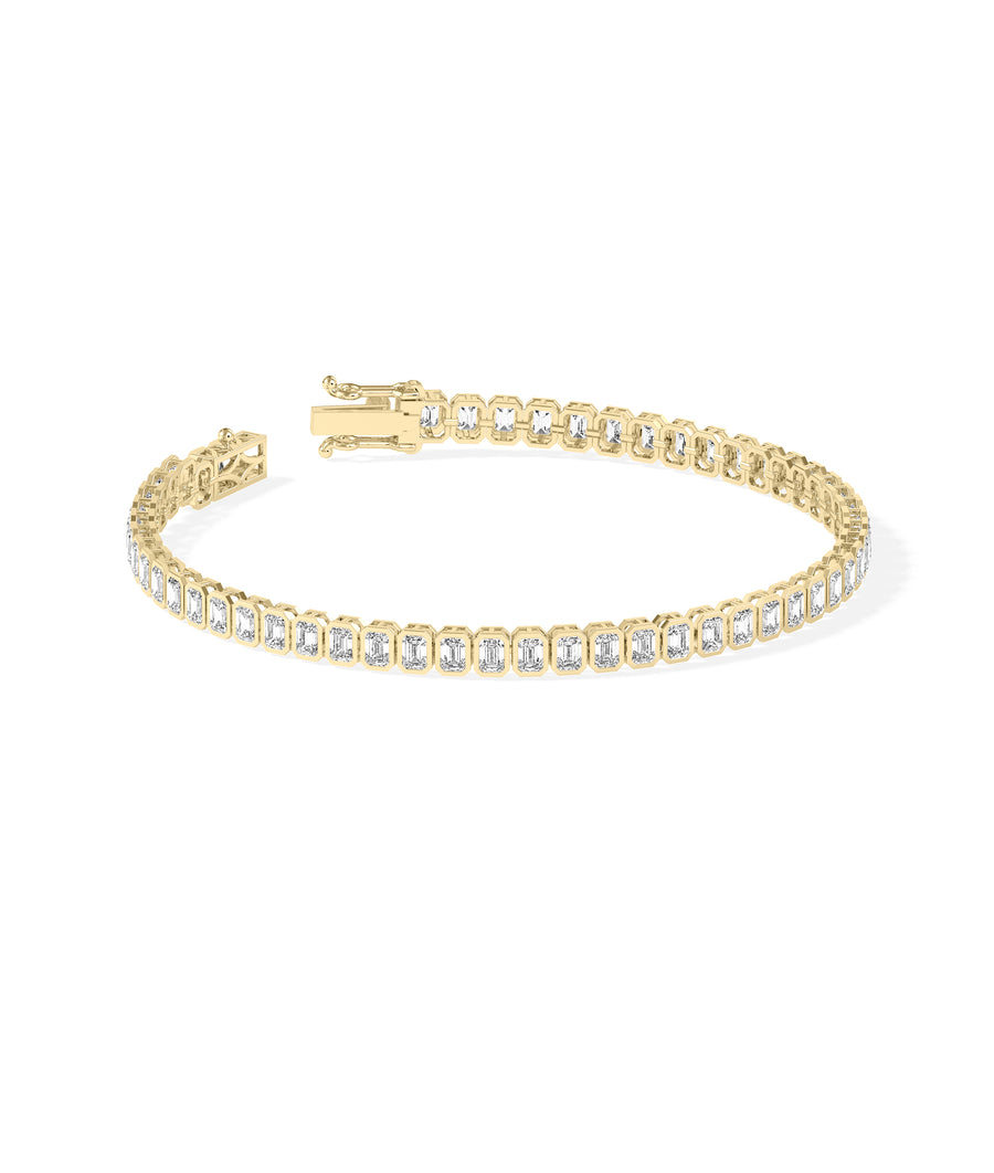 Bezel Set Emerald Cut Tennis Bracelet media