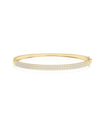 Three-Row Flat Pave Diamond Bangle media