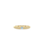 JF11331 yellow gold ring set with an aquamarine gemstone