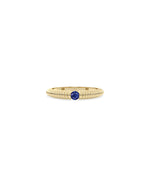 JF11331 yellow gold ring featuring a blue sapphire gemstone