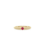 JF11331 yellow gold ring featuring a ruby gemstone