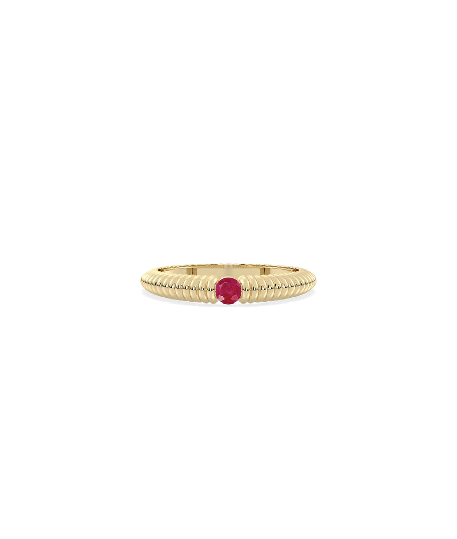 JF11331 yellow gold ring featuring a ruby gemstone