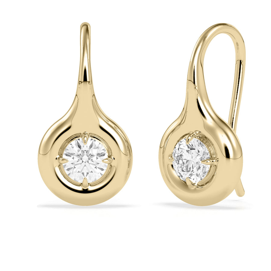 Bubble Round Diamond Dangle Earrings media